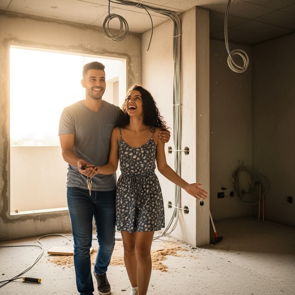 Engenheiros analisando plantas de obra em um ambiente profissional